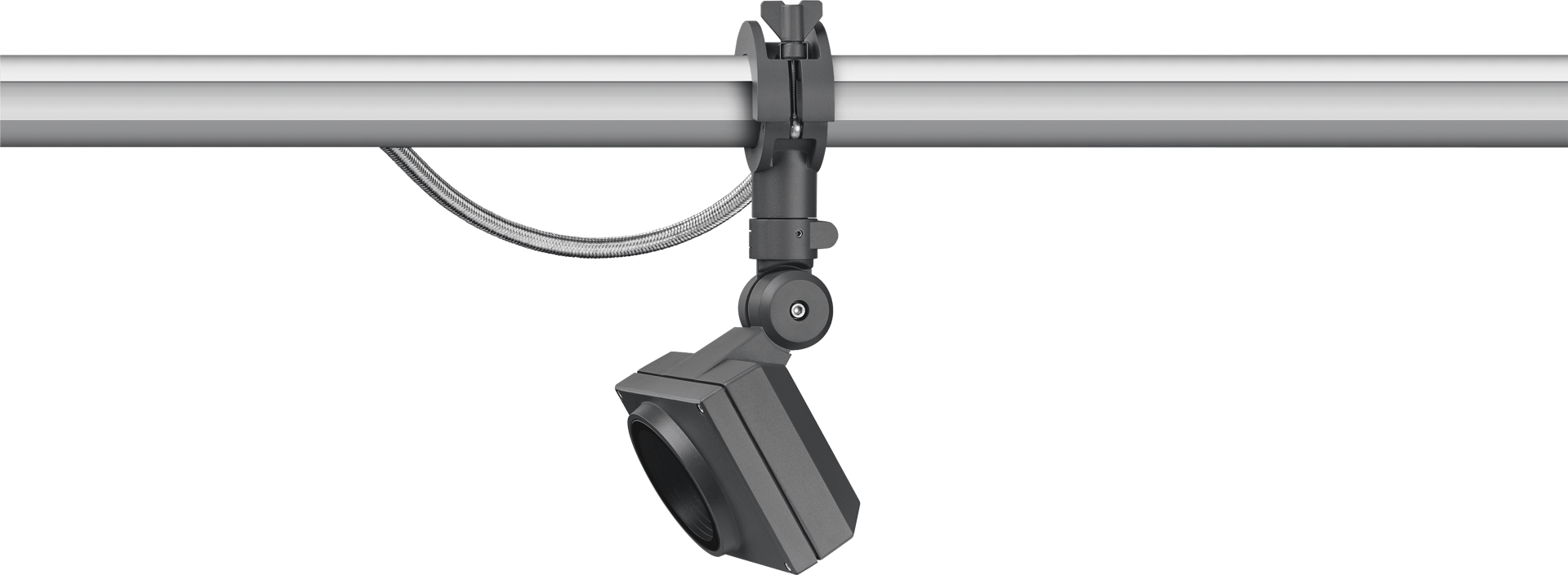 IP66, Class I. IK07. Marine-grade, die-cast aluminium alloy. 5CE superior corrosion protection including PCS hardware. Safety glass lens. Silicone CCG® Controlled Compression Gasket. Luminaire is factory-sealed and does not need to be opened during installation.
Integral EC electronic converter in thermally-separated compartment. Advanced thermal management protects LEDs while optimising lumens output. CAD-optimised optics for superior illumination and glare control. OLC® One LED Concept.
Including 0.4 m of flexible cable enclosed in a stainless conduit, in-line connector and mounting clamp for installation to RAIL66 mounting system.